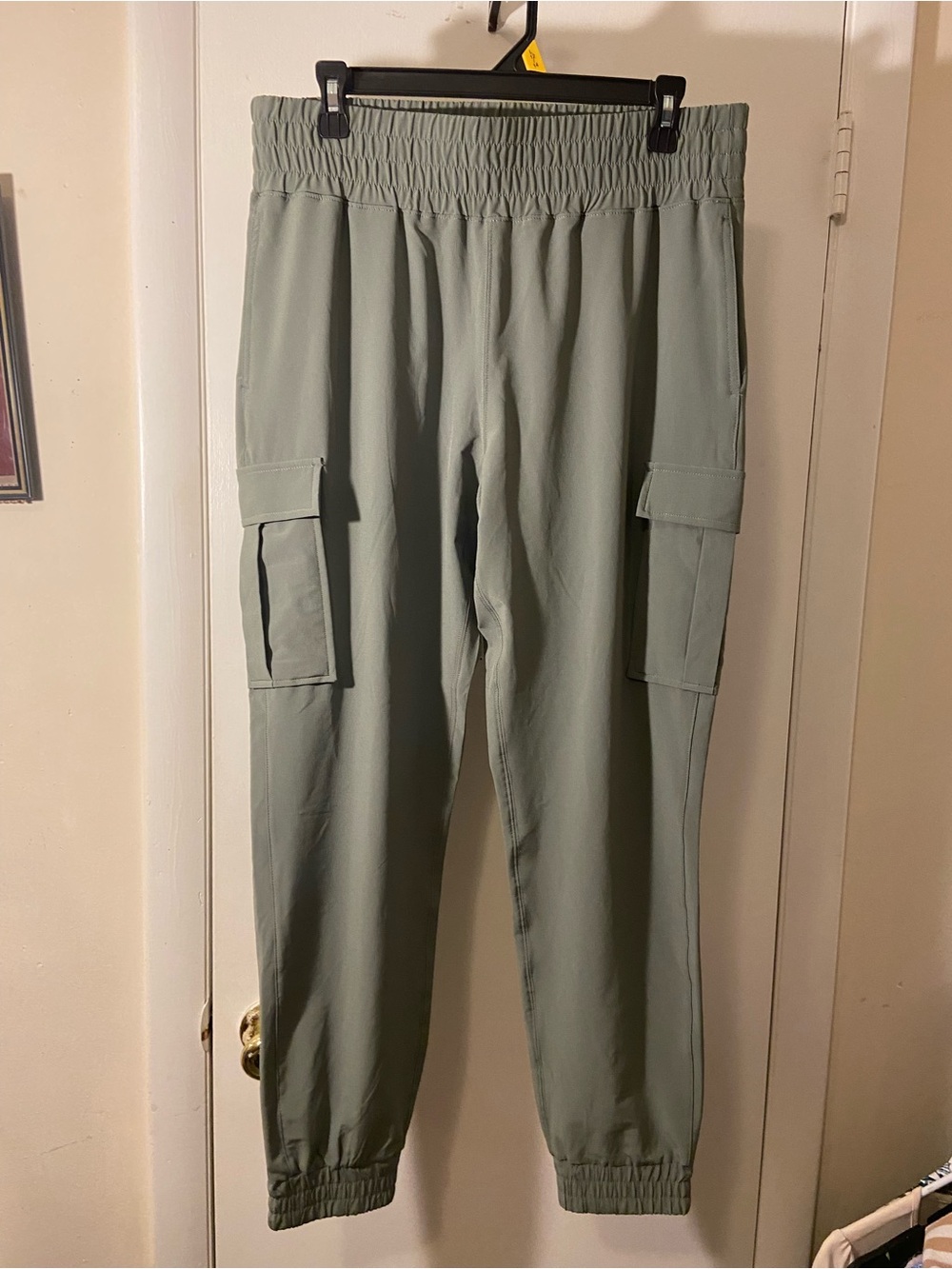 Sage Green Women's Cargo Joggers with Elastic Waist